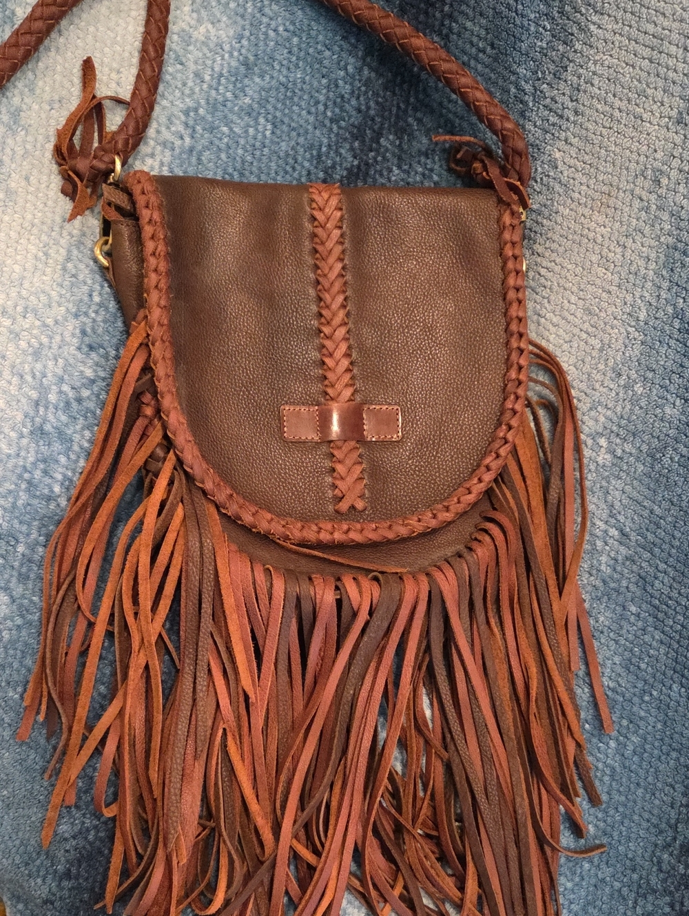 Genuine American Darling  Leather Fringe Crossbody Bag